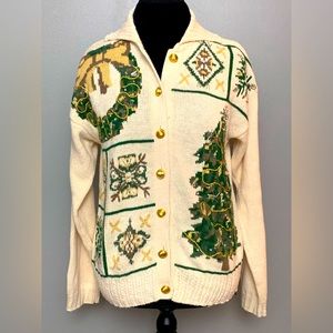 Gallagher Christmas Sweater Winter Button Cardigan Size M